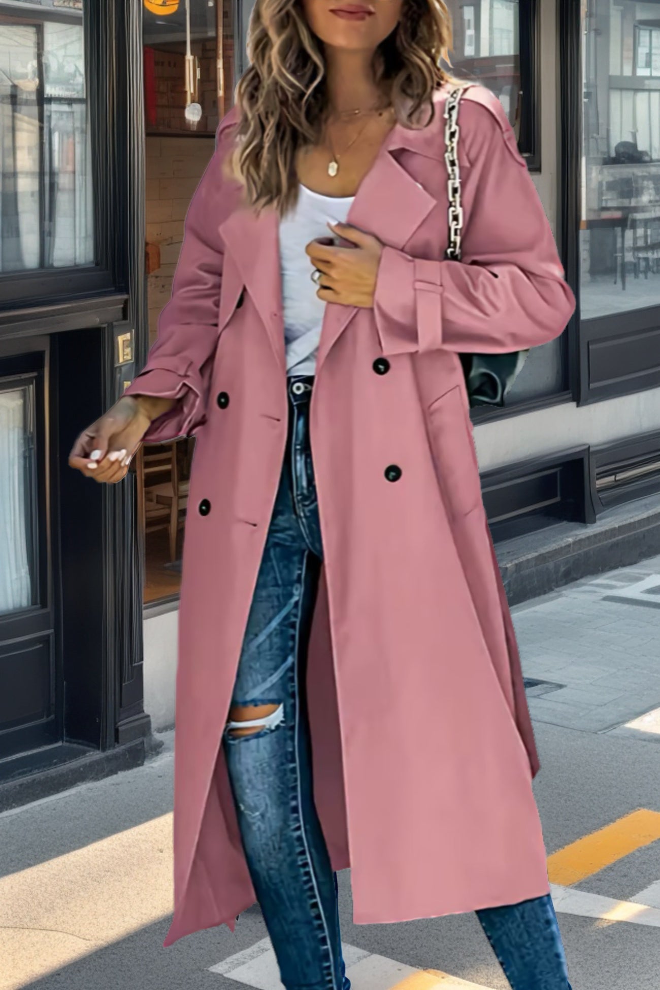 | Double-breasted trench coat