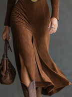 | Faux Suede Midi Dress