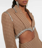 Rhinestone Blazer & Skirt Two Piece Set