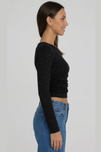 Rhinestone Off The Shoulder Knit Top