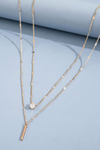 Rhinestone Tassel Pendant Stacking Necklace