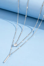 Rhinestone Tassel Pendant Stacking Necklace