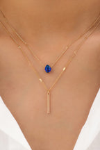 Rhinestone Tassel Pendant Stacking Necklace