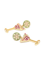 Colorful Rhinestone Cocktail Stud Earrings