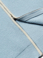 Ribbed Double Zip-Up Cardigan