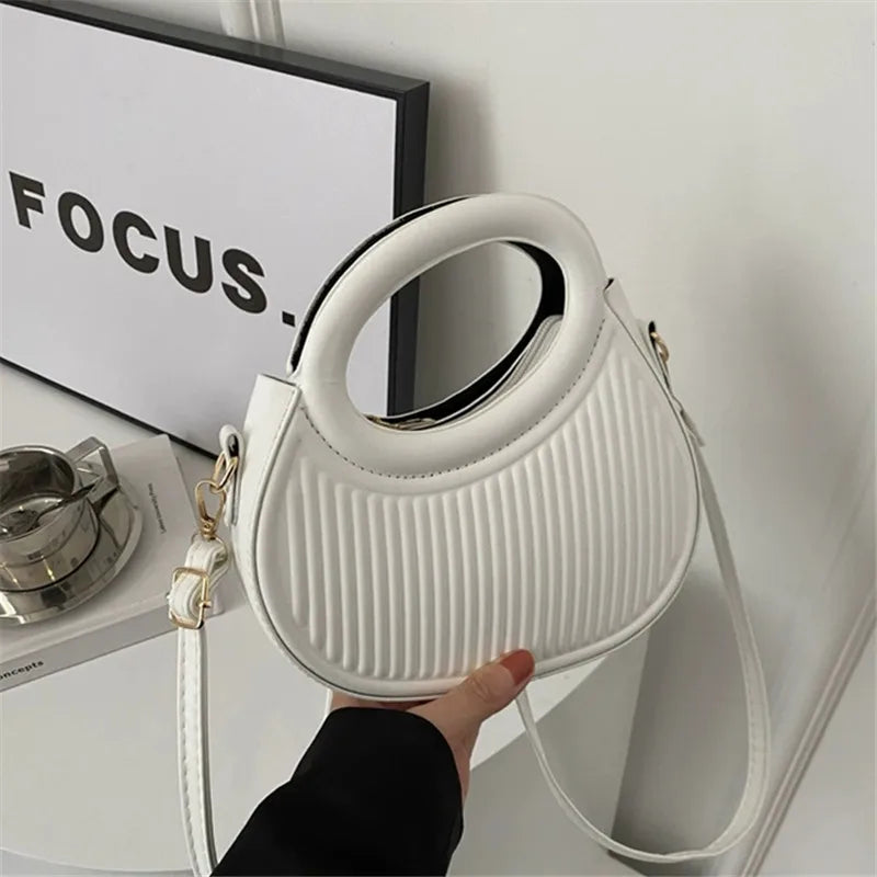 Ribbed Top-Handle Bag