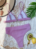 Ribbed Triangle Bikini Set