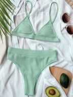 Ribbed Triangle Bikini Set