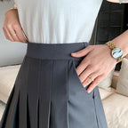 High Waist Knife Pleat Tennis A-Line Mini Skirt
