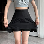 High Waist Knife Pleat Tennis A-Line Mini Skirt