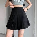 High Waist Knife Pleat Tennis A-Line Mini Skirt