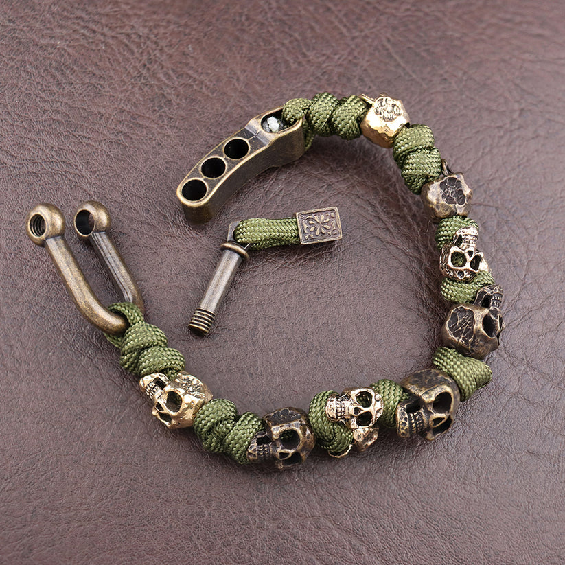 Roberto Russo Adjustable Paracord Skull Bracelet