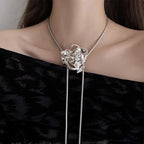 Rose Bolo Lariat Necklace