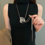 Rose Bolo Lariat Necklace