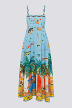 Yamel Boutique Spaghetti Graffiti Print Maxi Dress Evening Wear Edit