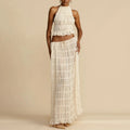 Ruched Backless Top & Maxi Skirt Two Piece Set