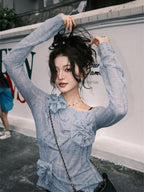 Ruched Flower Top