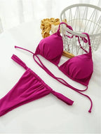 Ruched String Bikini Set
