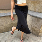 Ruched Waist Midi Skirt