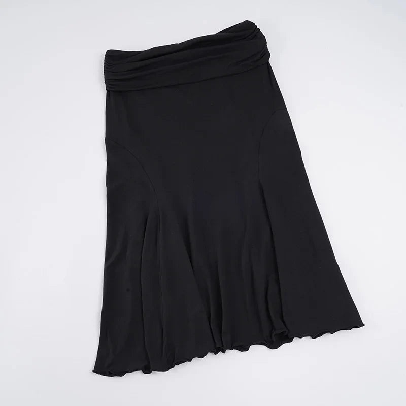Ruched Waist Midi Skirt