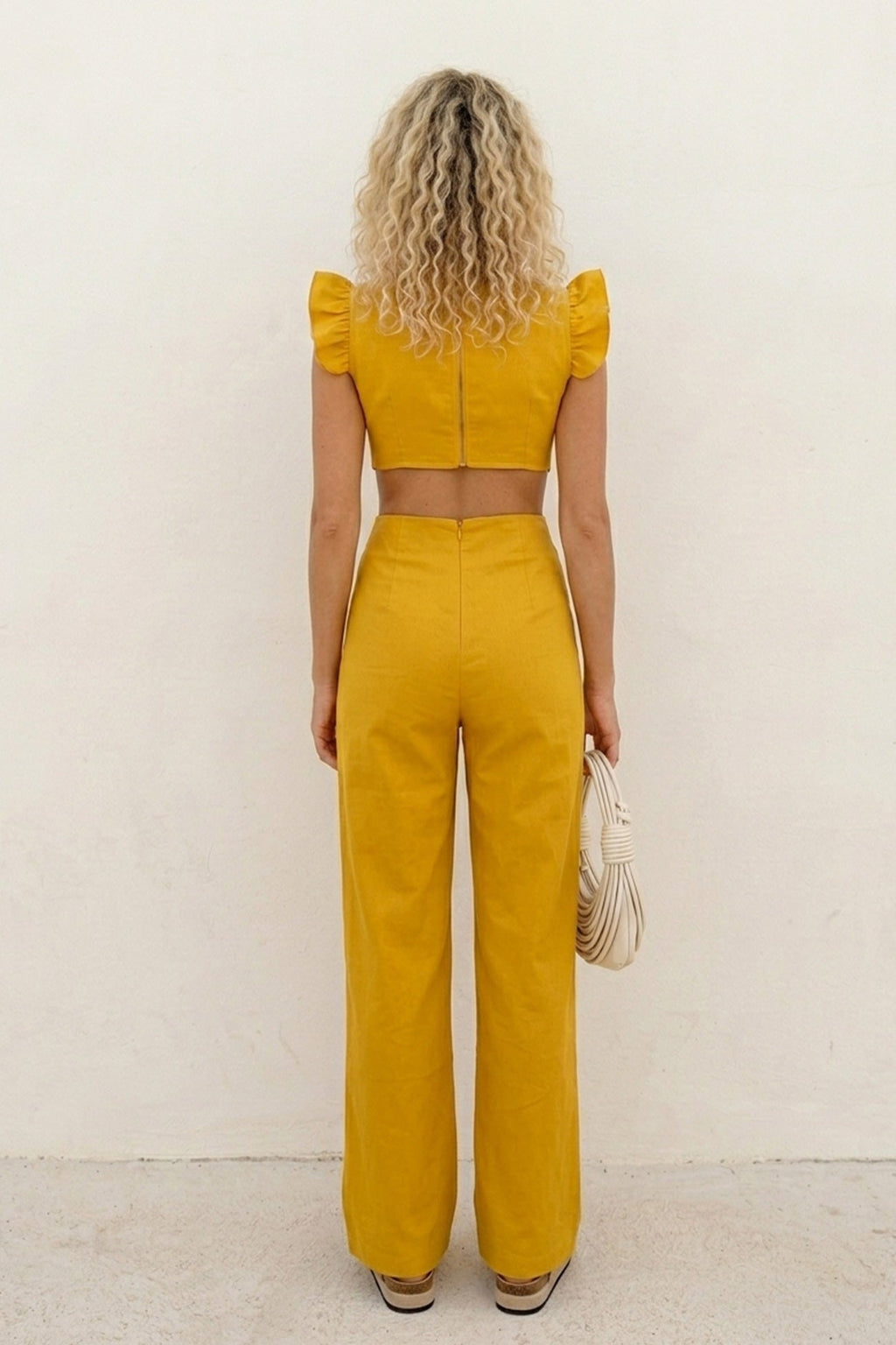 Ruffle Sleeveless Cutout Jumpsuits