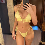 Ruffle Triangle Bikini Set