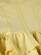 Halter Neck Corset Panel Tiered Ruffle Mini Dress