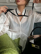 Ruffled Sheer Blouse