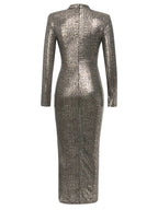 Python Snake Pattern Cut Out Dress with Chain