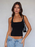 Halter Side Slit Sexy Tank Casual Cami Top