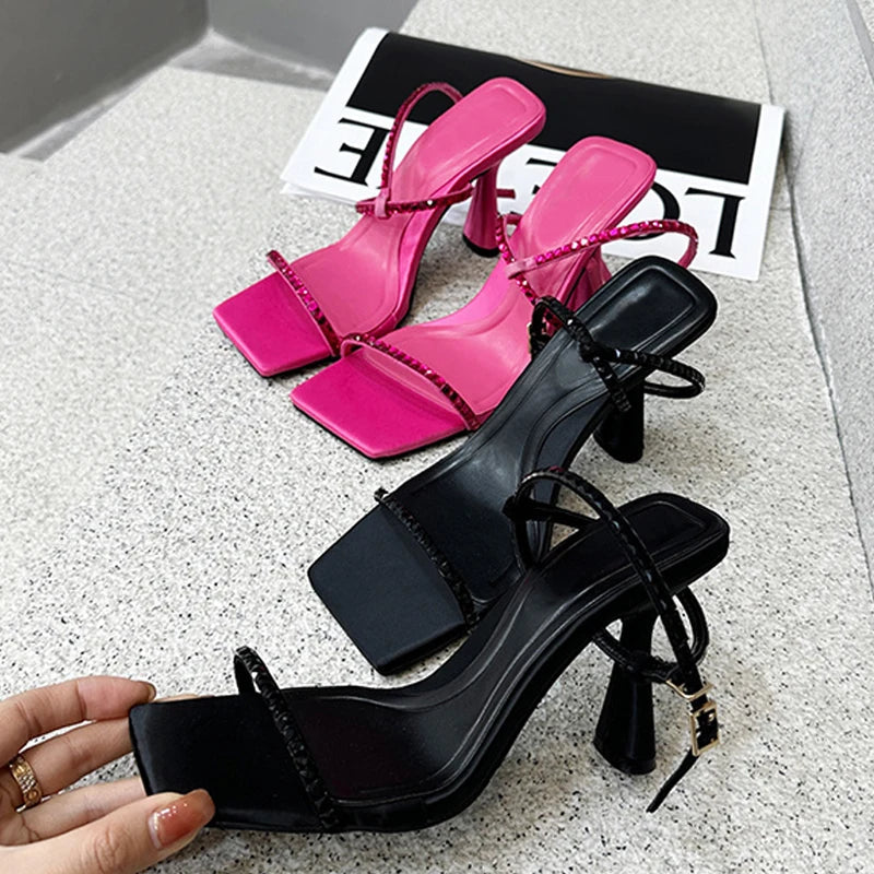 Rhinestone Gladiator Sandals for Women - Summer Fashion