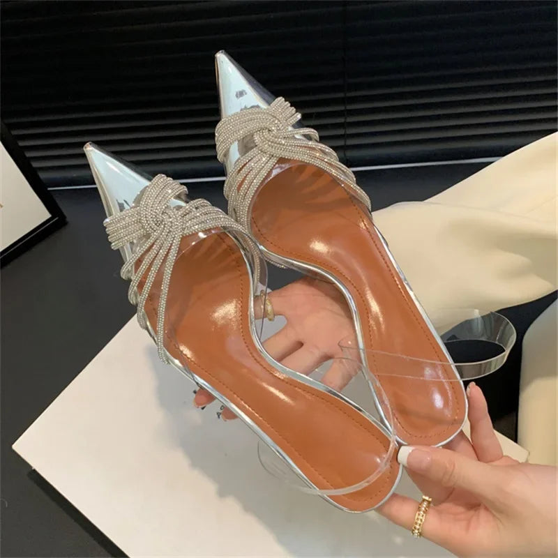 Sexy PVC Transparent Thin High Heels Woman Pumps for Spring
