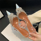 Sexy PVC Transparent Thin High Heels Woman Pumps for Spring