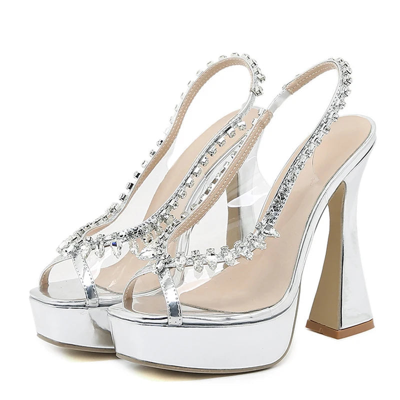 Crystal Rhinestones Platform Pumps Sandal for Women