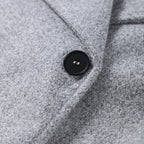 Elegant Single Breasted Woolen Women Coat Loose Lapel Long Sleeve Female Short Jacket Autumn Winter New Grey Lady Outwear