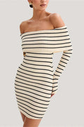 Strapless Long Sleeves Backless Mini Dress