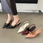 Butterfly-knot Pointed Toe Women Pumps and High Quality Shallow Slingbacks Sandals