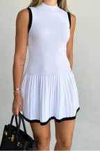Sleeveless Pleated Mini Dress