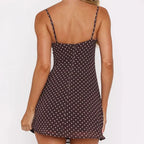 Spaghetti Strap Sweetheart Bustier Polka Dot Bodycon Mini Dress