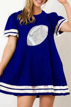 Short Sleeve Patchwork Loose Mini Dress