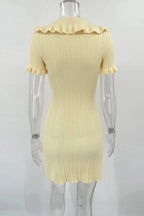High Waist Short Sleeve Mini Dress