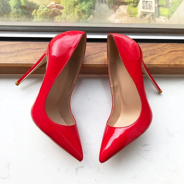 Black Yellow Red Extreme 12cm Thin High Heels