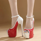 Peep Toe Ultra High Heels Platform Pumps for Party Club Strip Pole Dance