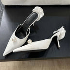 Silk Flower Woman Pumps Shallow Pointed Toe Low Thin Heels Shoes