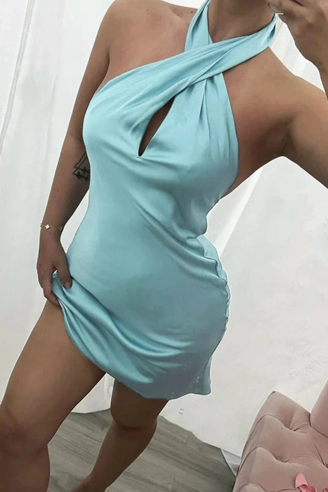 Sleeveless Backless Mini Dress
