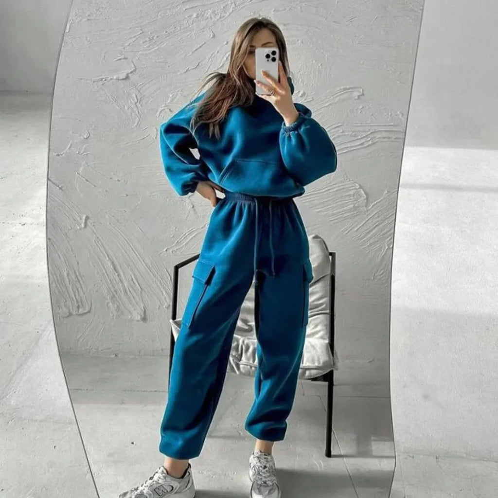 | Women's Cargo Pocket Hoodie and Joggers Set