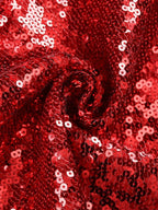 Odalys One Shoulder Red Sequin Mini Dress with 3D Flowers