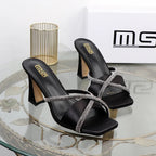 Luxury designer stiletto heels with rhinestones for plus size women