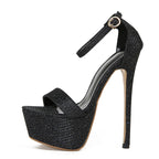 Sequined Platform Sandals for Women