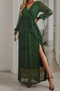 Sequin V Neck Midi Dress